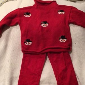 Clauce 2t Red snowman outfit worn once